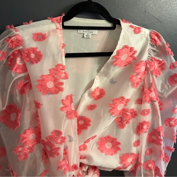labelrail x Olivia & Alice wrap blouse. volume sleeves 🌸 | US size 14 - Picture 6 of 11